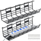 2 Pack Under Desk Metal Foldable Cable Management Tray