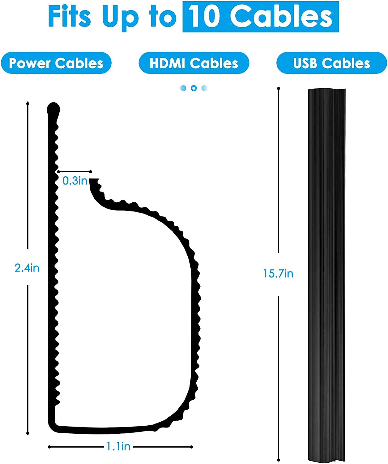 4 pack Delamu Cable Management Under Desk- J Channel Cable Raceway, 62.8''  Cord Cover Hider- Self Adhesive Cord Cable Organizer for Desk Wire