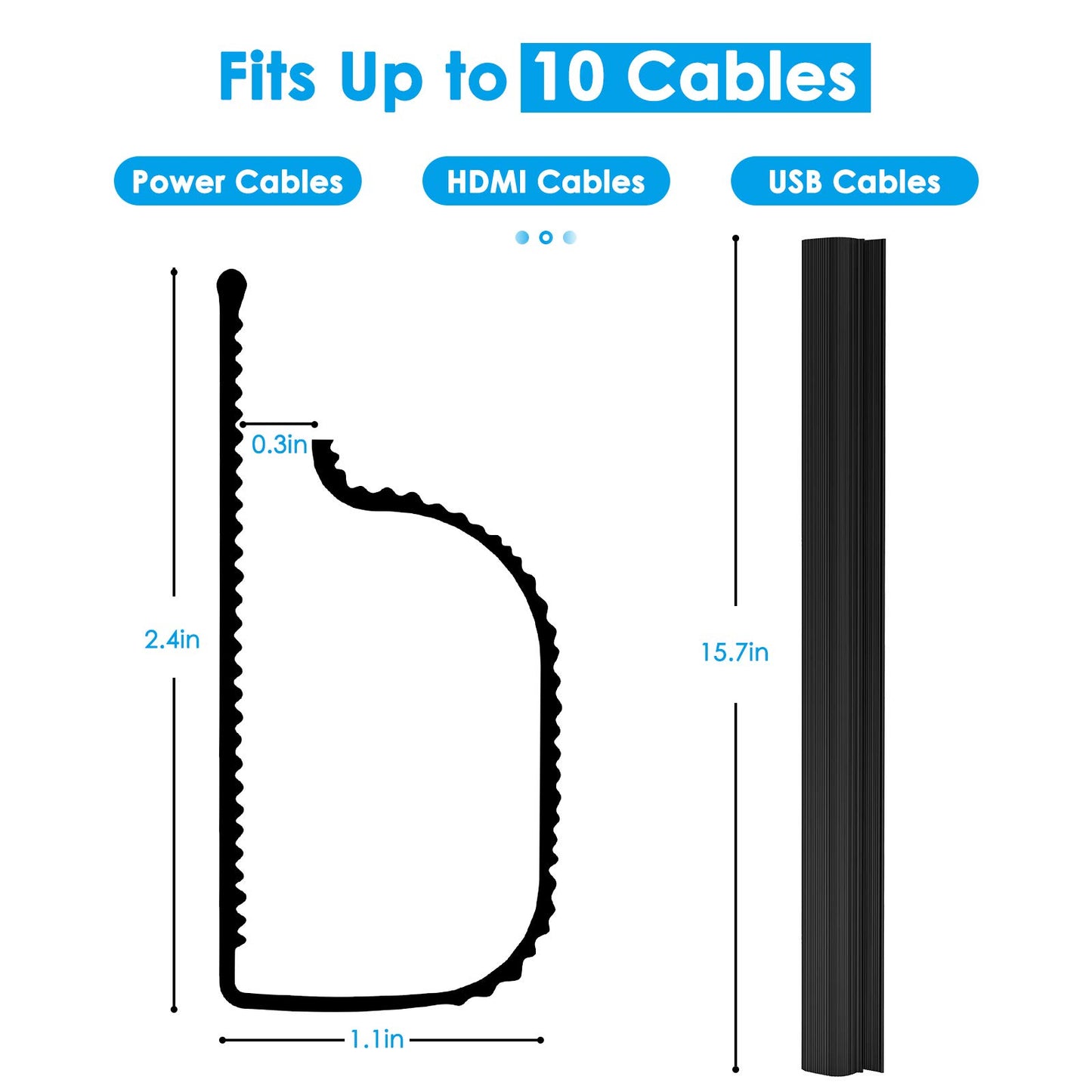 62.8in J Channel Cable Raceway for Office and Home