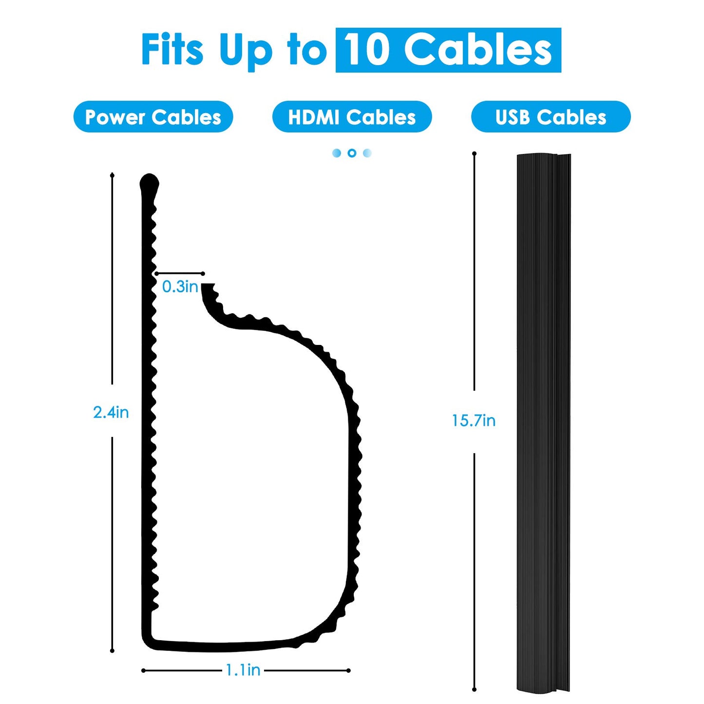 Delamu Under-Desk/Office Cord Cover Raceway 4X15.7in 15.7"L x 1.1"W