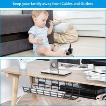 Load image into Gallery viewer, 2 Pack Under Desk Metal Foldable Cable Management Tray
