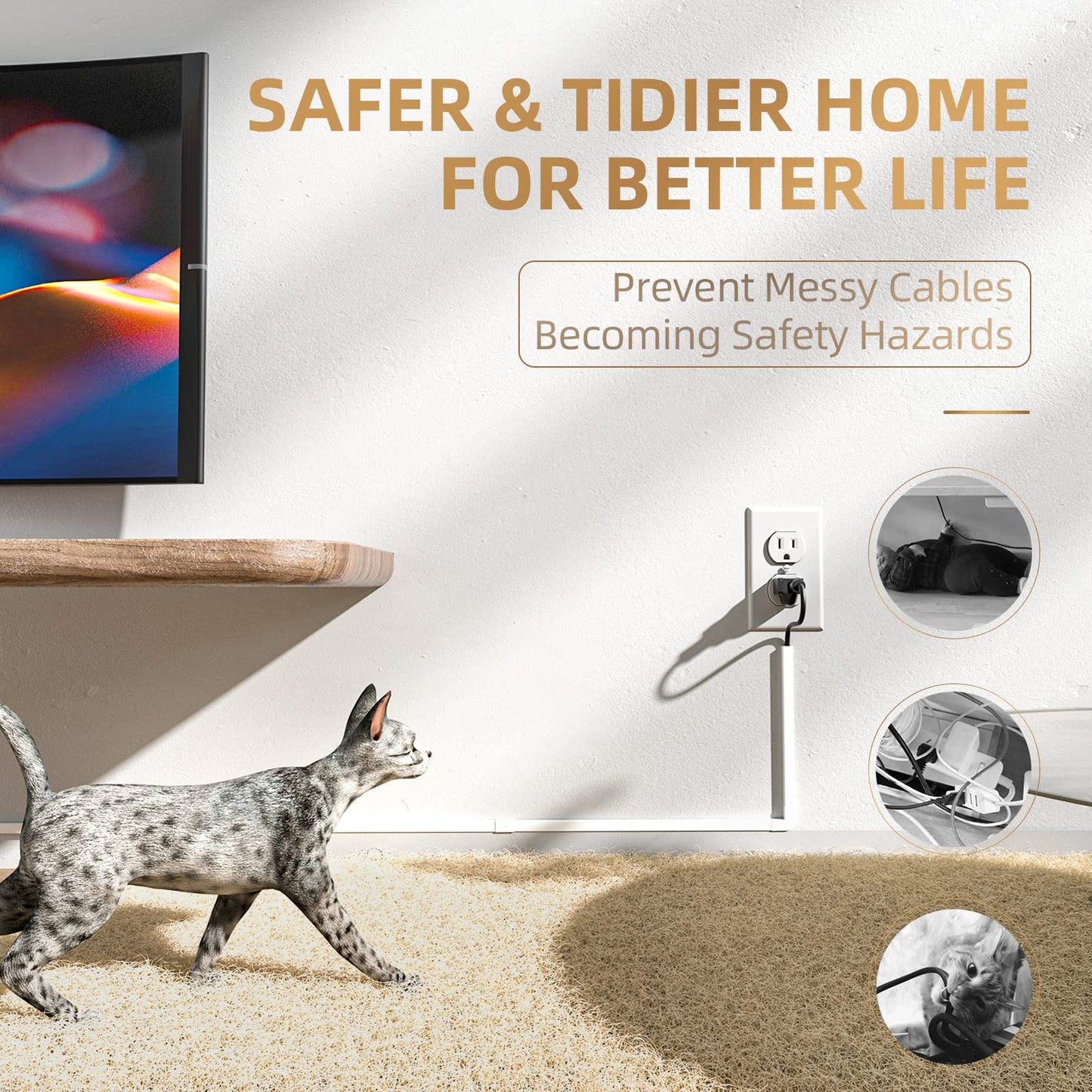 DELAMU 94In One-Cord Channel Cord Cover Wall