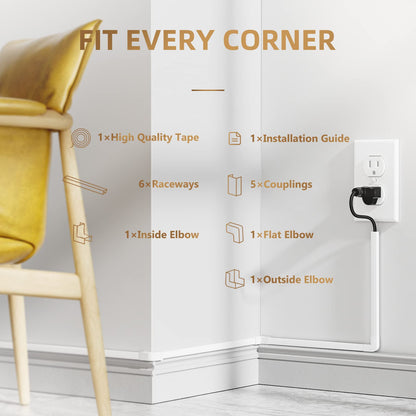 DELAMU 94In One-Cord Channel Cord Cover Wall