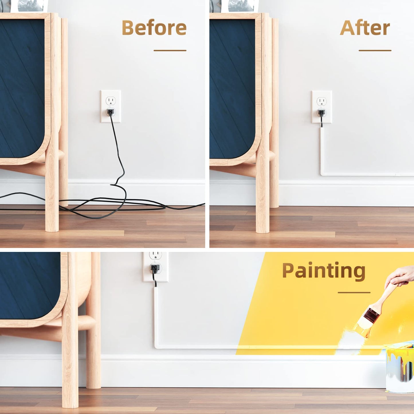 DELAMU 94In One-Cord Channel Cord Cover Wall