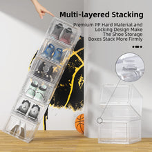 Load image into Gallery viewer, 6 Pack Shoe Box Clear Plastic Stackable
