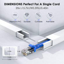 Load image into Gallery viewer, 314&quot; Paintable Wall Cable Raceway for TV Computer Cords, Holds 1 Cable, 20 Pack, Slender

