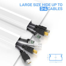 Load image into Gallery viewer, 94.5&quot; Paintable Cable Raceway for TV Computer Cords, Holds 3-4 Cables, 6 Pack, Stocky
