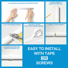 Load image into Gallery viewer, 94.5&quot; Paintable Cable Raceway for TV Computer Cords, Holds 3-4 Cables, 6 Pack, Stocky
