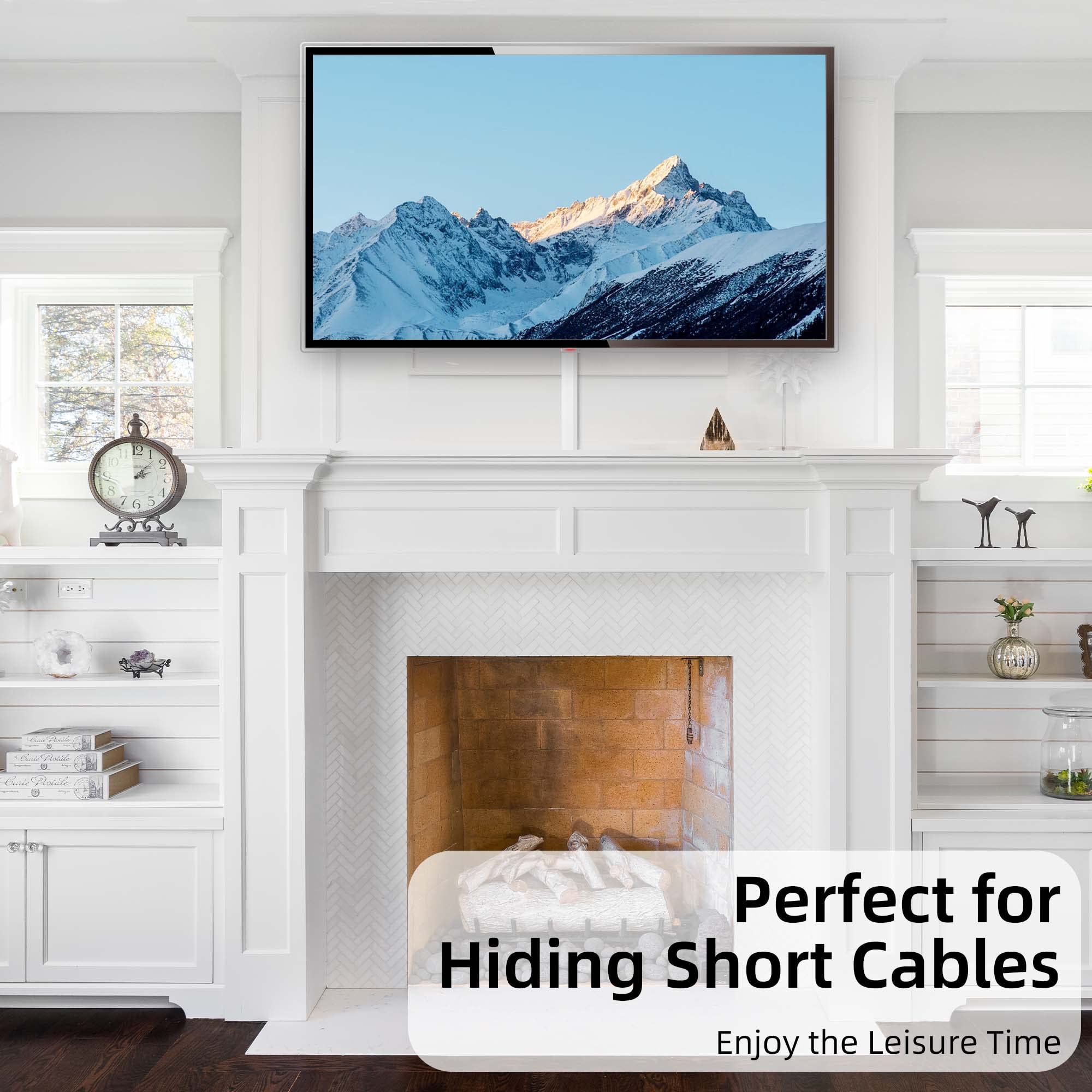 Cord Cover, Delamu 94.5 Cable Hider Wire Covers for Wall Mounted TV, Hide  Cords on Wall, White