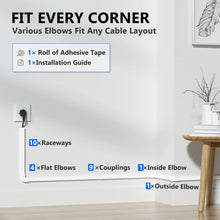 Load image into Gallery viewer, 142&quot; Paintable Wall Cable Raceway, Holds 1 Cable, 9 Pack, Slender
