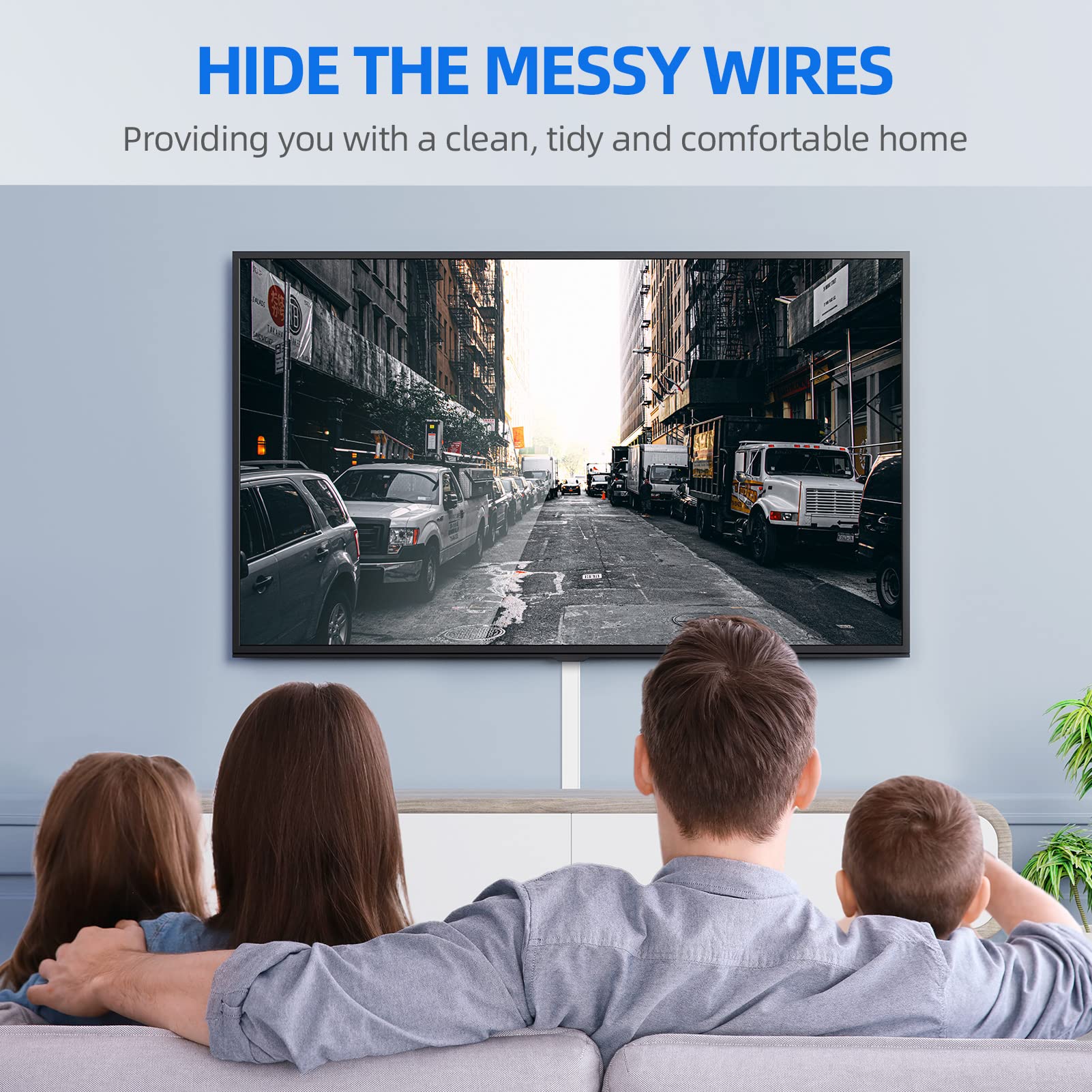 Cable Concealer Kit - 157-inch Cable Raceway Paintable Wire Hider, Cord  Covers For Tv Wall Mount, Cable Management System