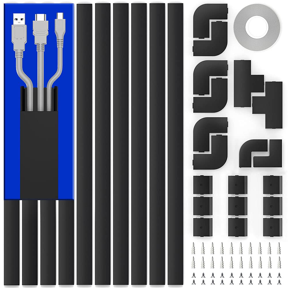 142 Paintable Wall Cable Raceway, Holds 1 Cable, 10 Pack, Slender