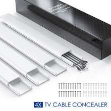 Load image into Gallery viewer, 62.8&quot; Paintable Wall Cable Raceway for TV Computer Cords, Holds 6-8 Cables, 4 Pack, Chubby
