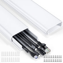 Load image into Gallery viewer, 62.8&quot; Paintable Wall Cable Raceway for TV Computer Cords, Holds 6-8 Cables, 4 Pack, Chubby
